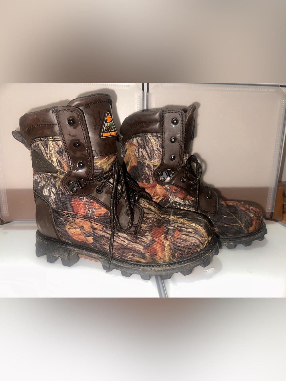 Rocky Kids Brown Camo Lace-Up Waterproof Boots